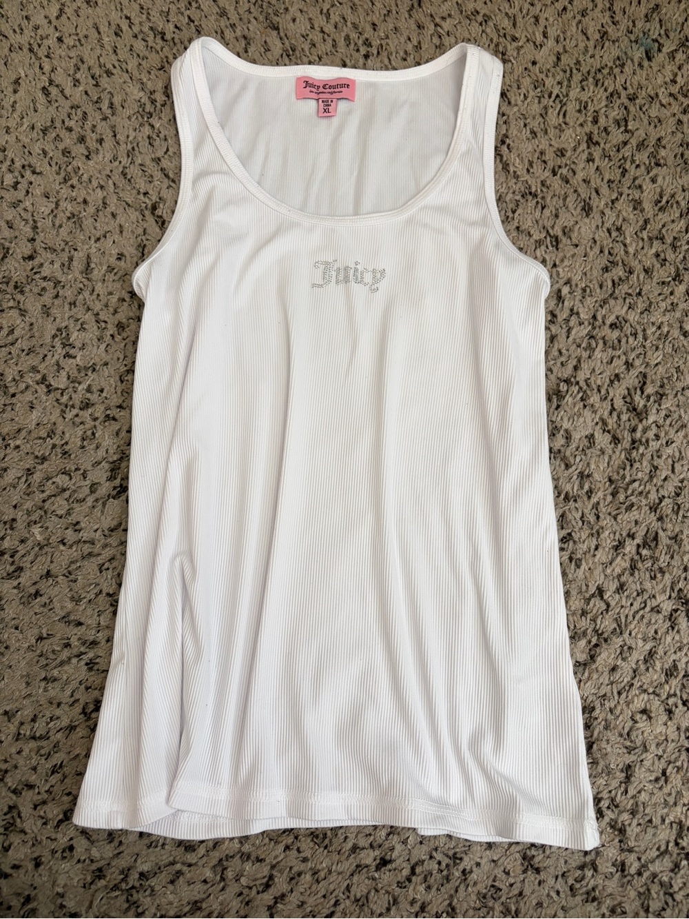 (BNWT) Juicy Couture White Ribbed Logo Tank Top